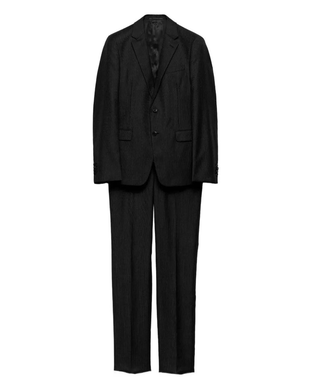 Prada Anzug Mit Fallendem Revers in Black für Herren