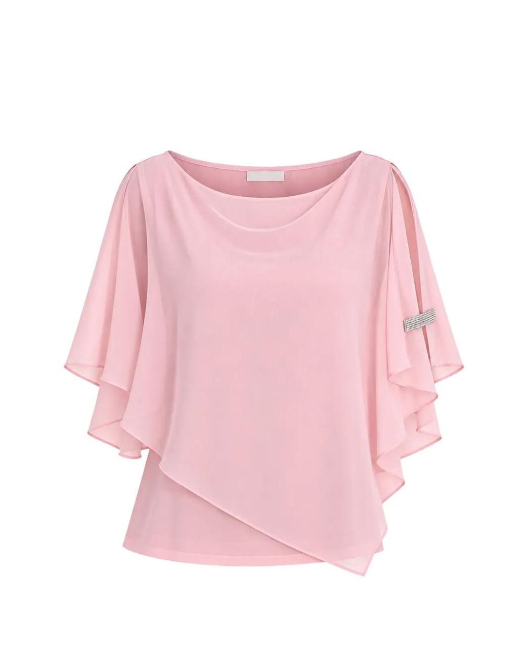 FRANK LYMAN Pink Crystal-Embellished Layered Top