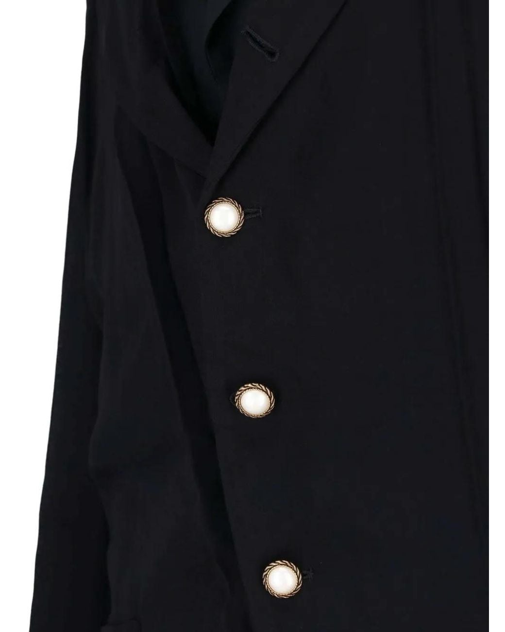 Comme des Garçons Black Layered Pearl-Button Coat