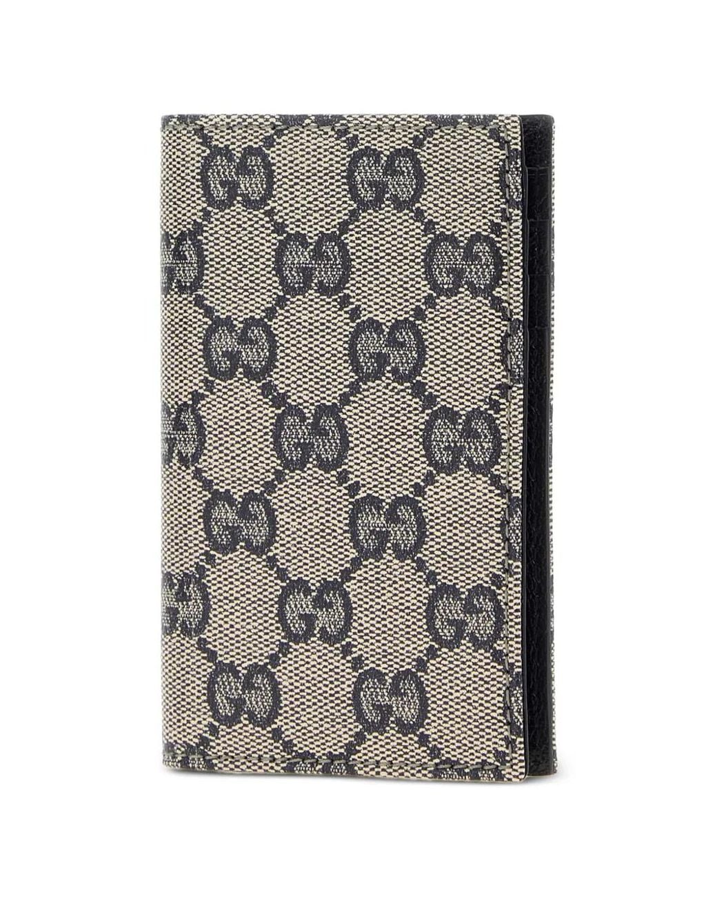 Gucci Gray Monogram-Pattern Card Holder for men