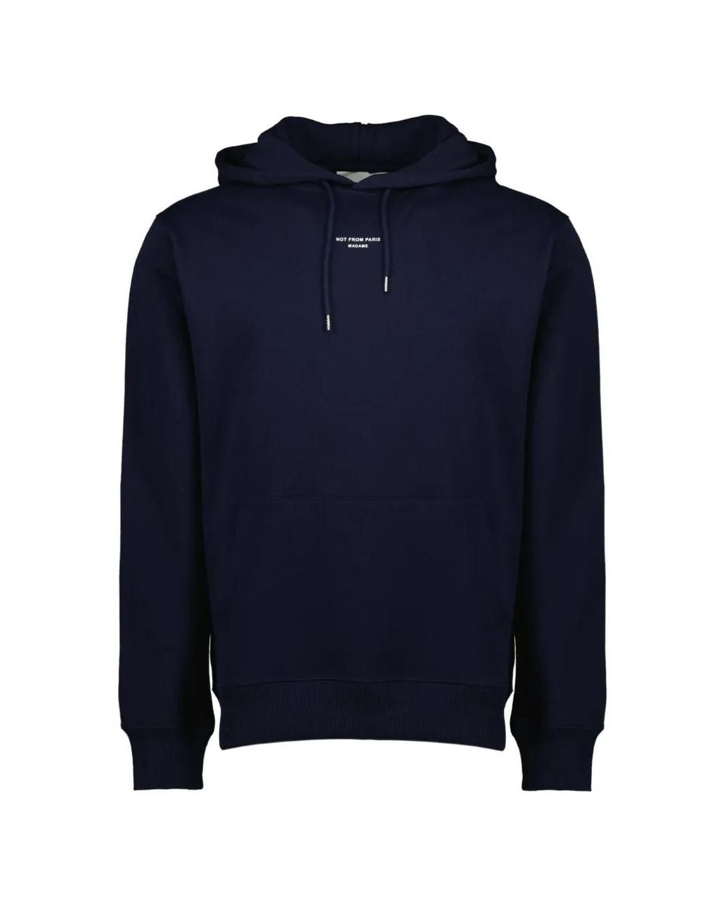 Drole de Monsieur Blue Slogan-Detail Hoodie for men