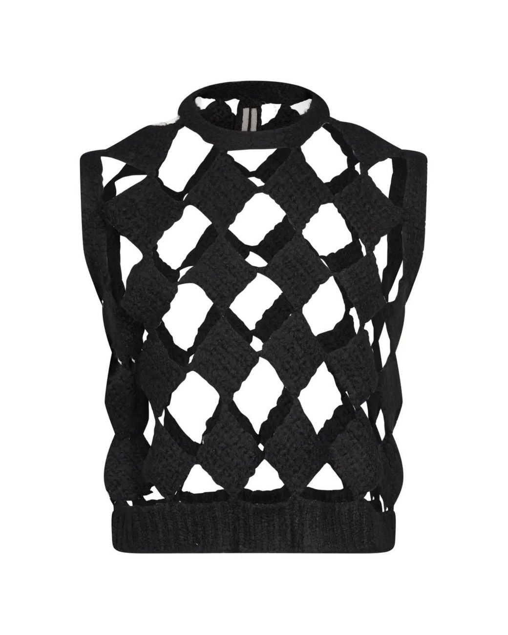 Rick Owens Black Sarutanya Cut-Out Vest for men
