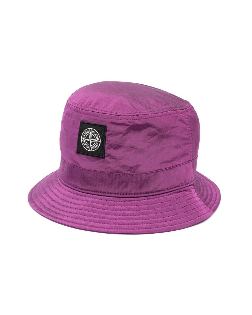 Stone Island Logo-patch Bucket Hat in Purple for Men | Lyst
