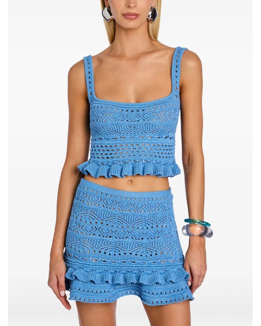 retroféte Blue Haut Damira En Crochet