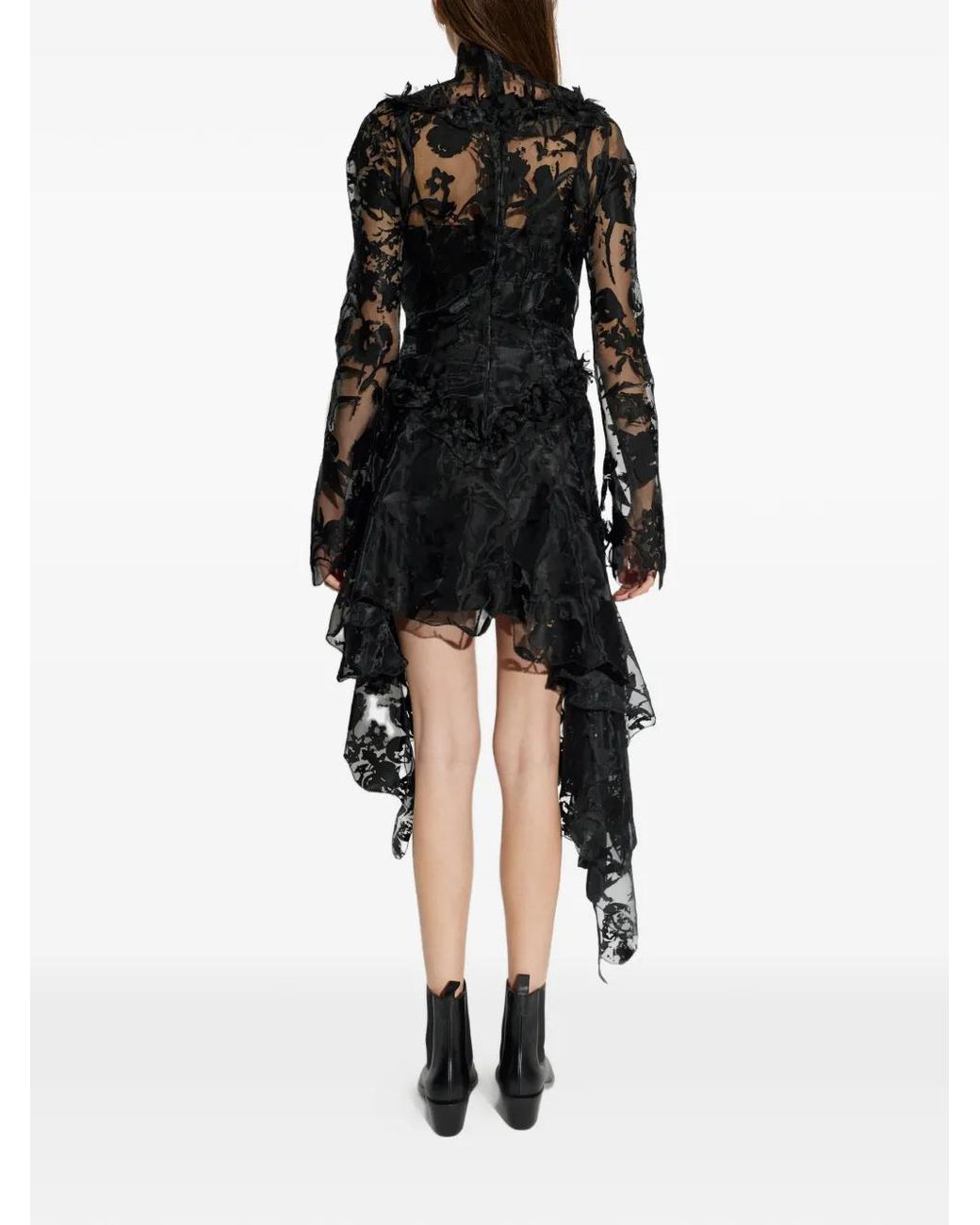 McQueen Black Asymmetrical Dress