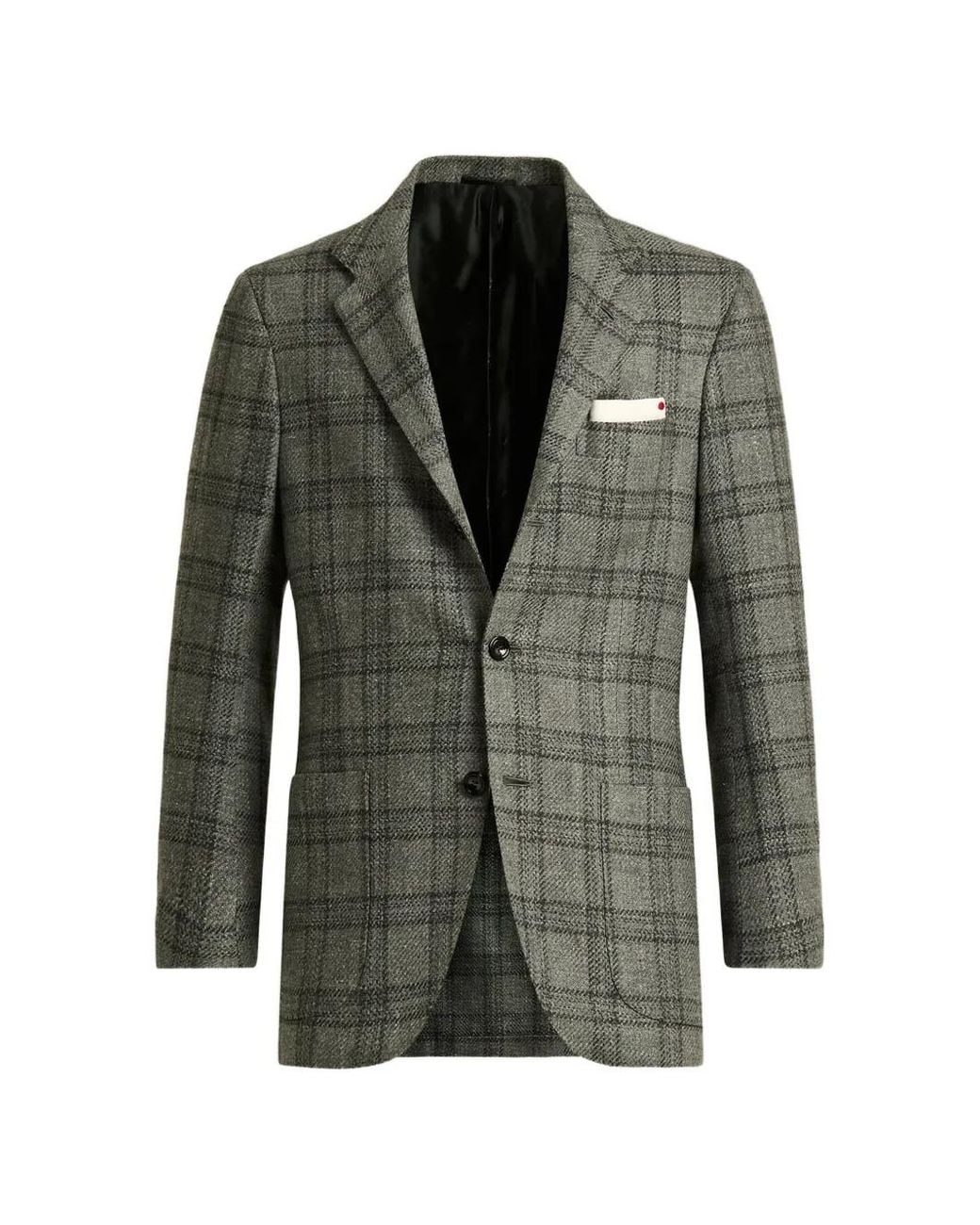 Kiton Geruite Blazer in het Gray voor heren