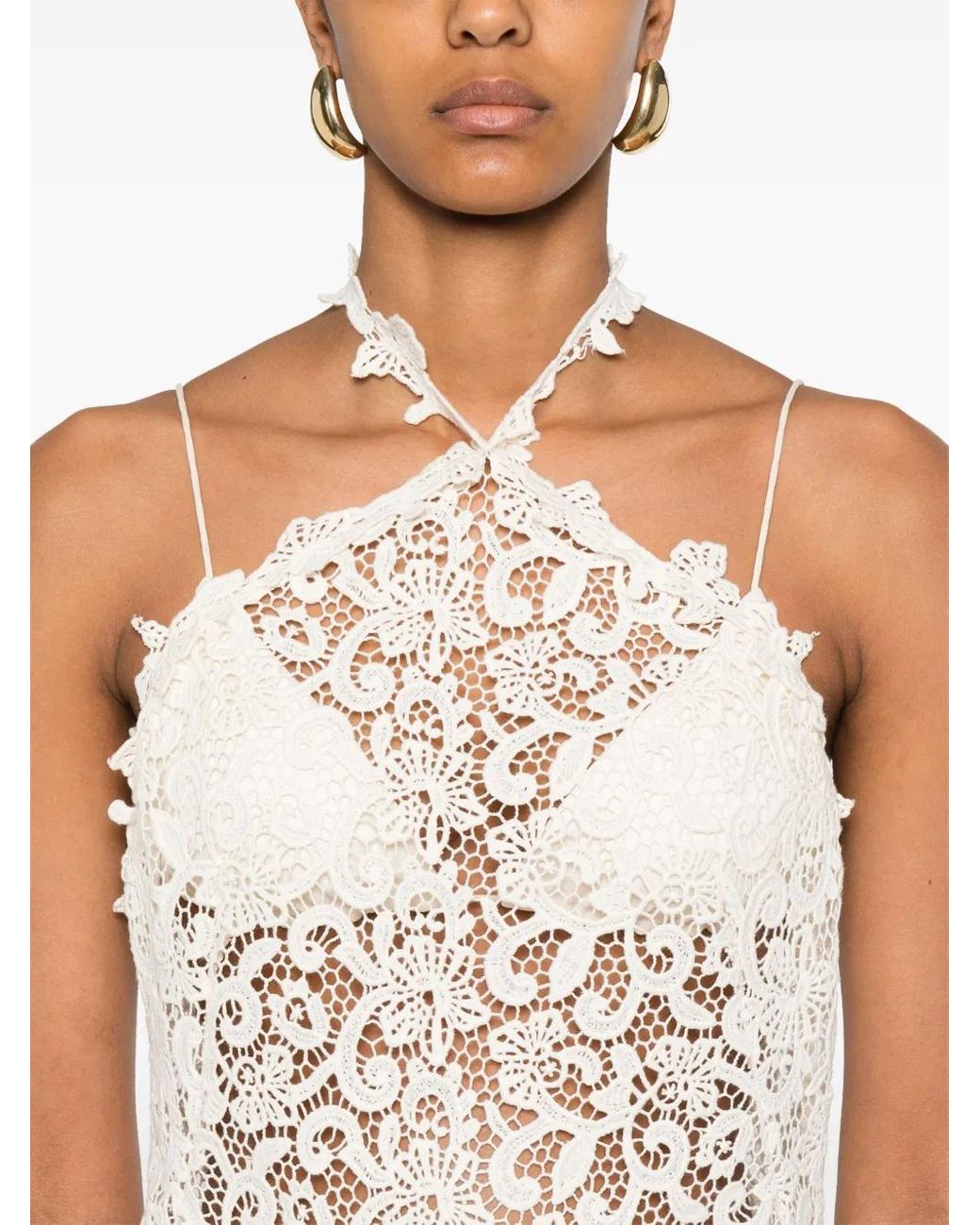 オールインワン・サロペット Ermanno Scervino Macrame Lace Dress ERMANNO SCERVINO Cotton Blend Lace Long Dress Ermanno Scervino