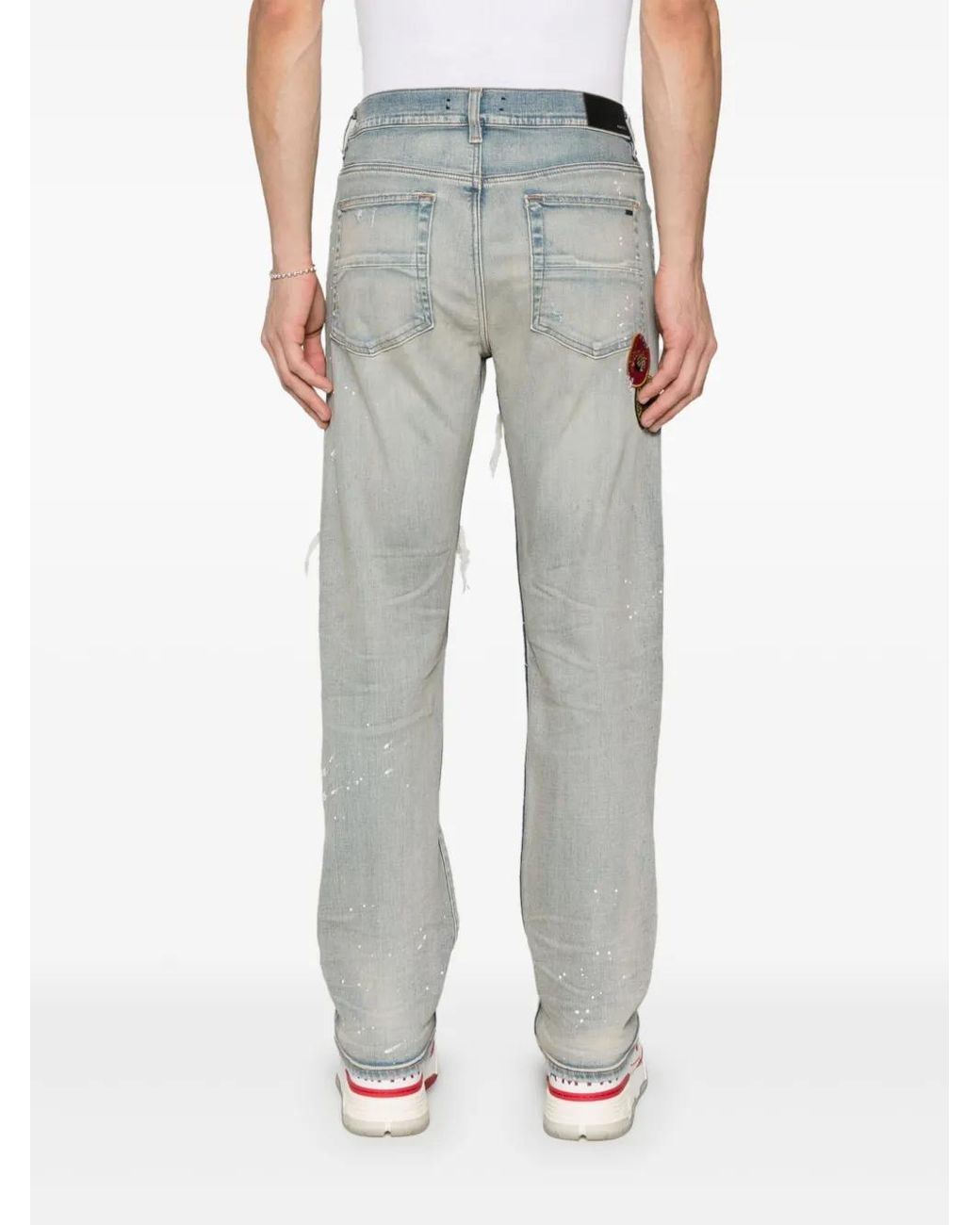 Jean À Détails De Patchs Amiri pour homme en coloris Blue