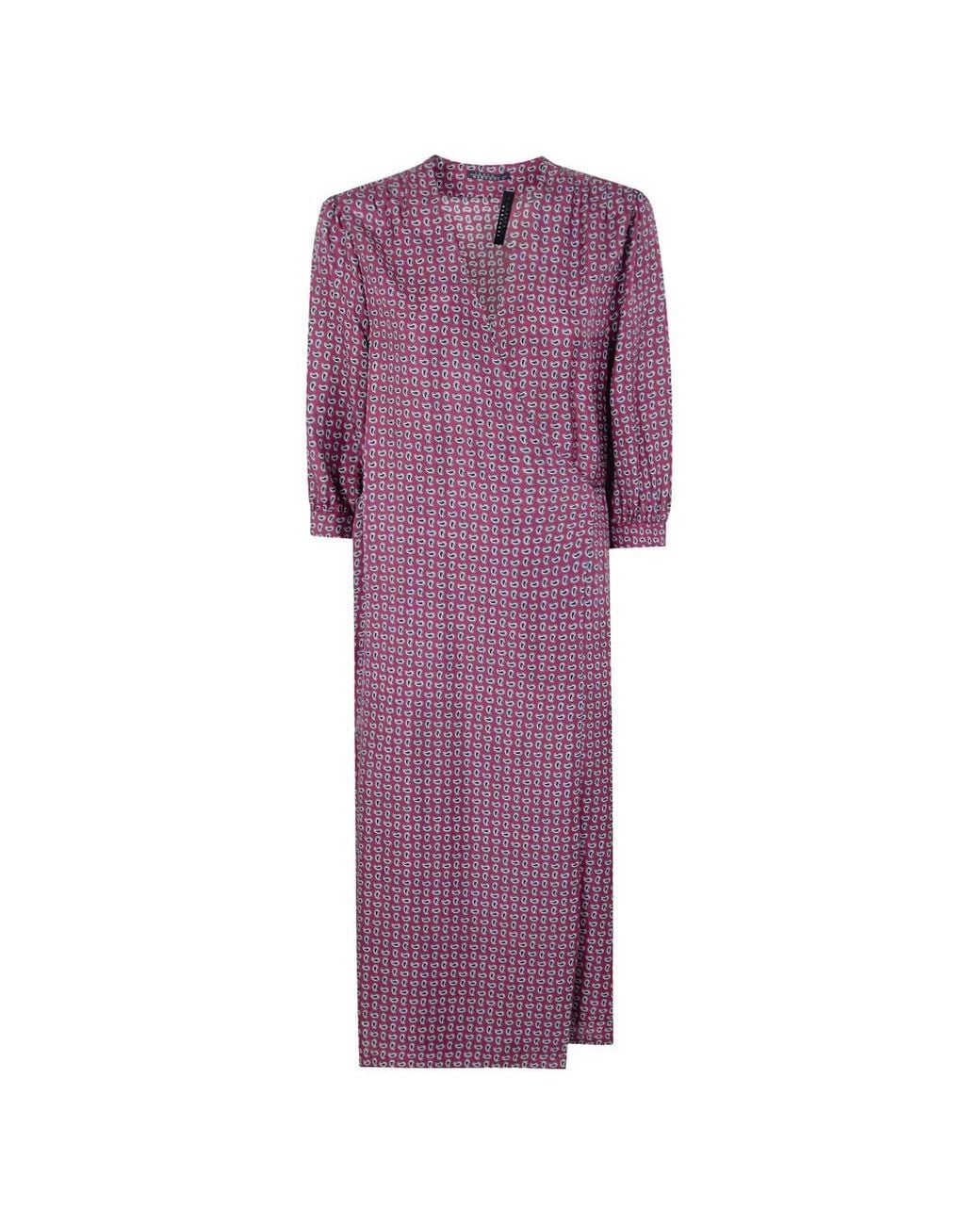 Laura Urbinati Purple Paisley Tie Belt Dress