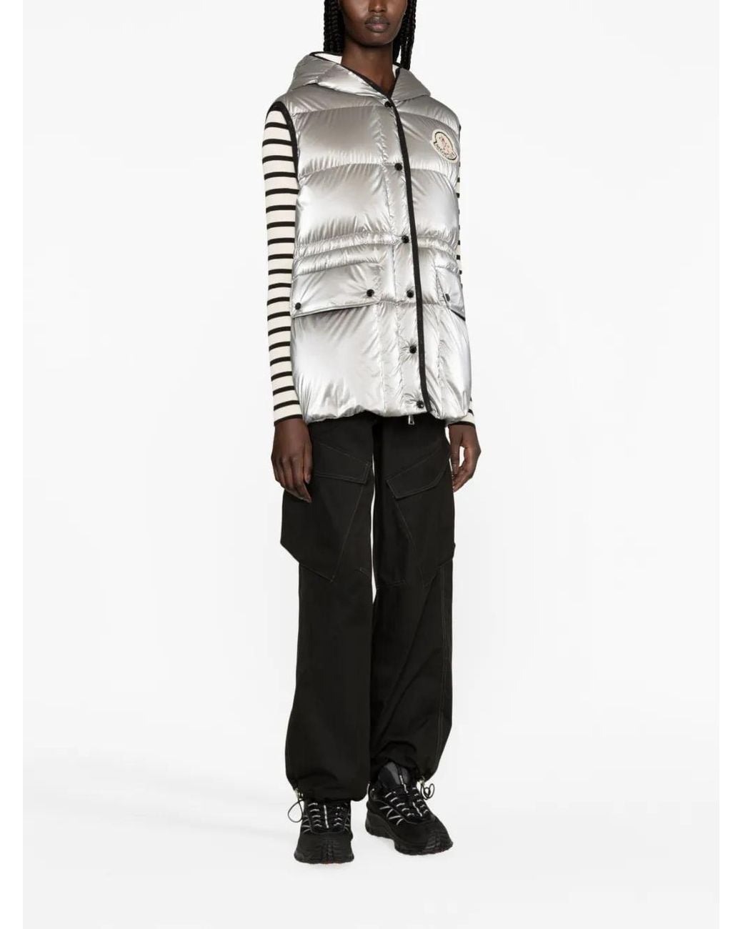 Moncler Gray Hera Hooded Down Gilet