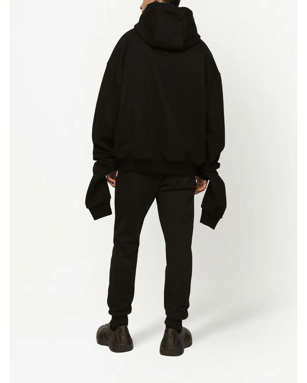 Dolce & Gabbana Black Logo-Print Hoodie for men