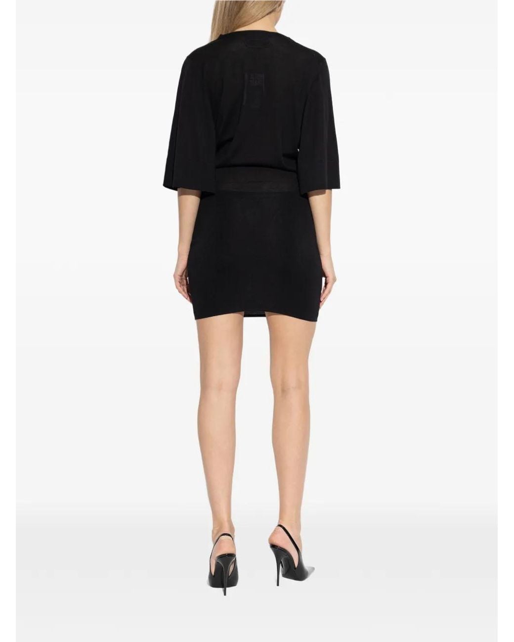 Jacquemus Black Robe Mi-Longue À Col Rond