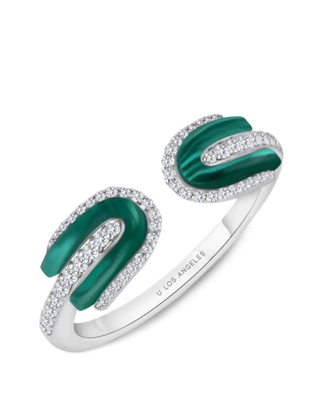 UNION LOS ANGELES Green U Duo Malachite And Diamond Ring