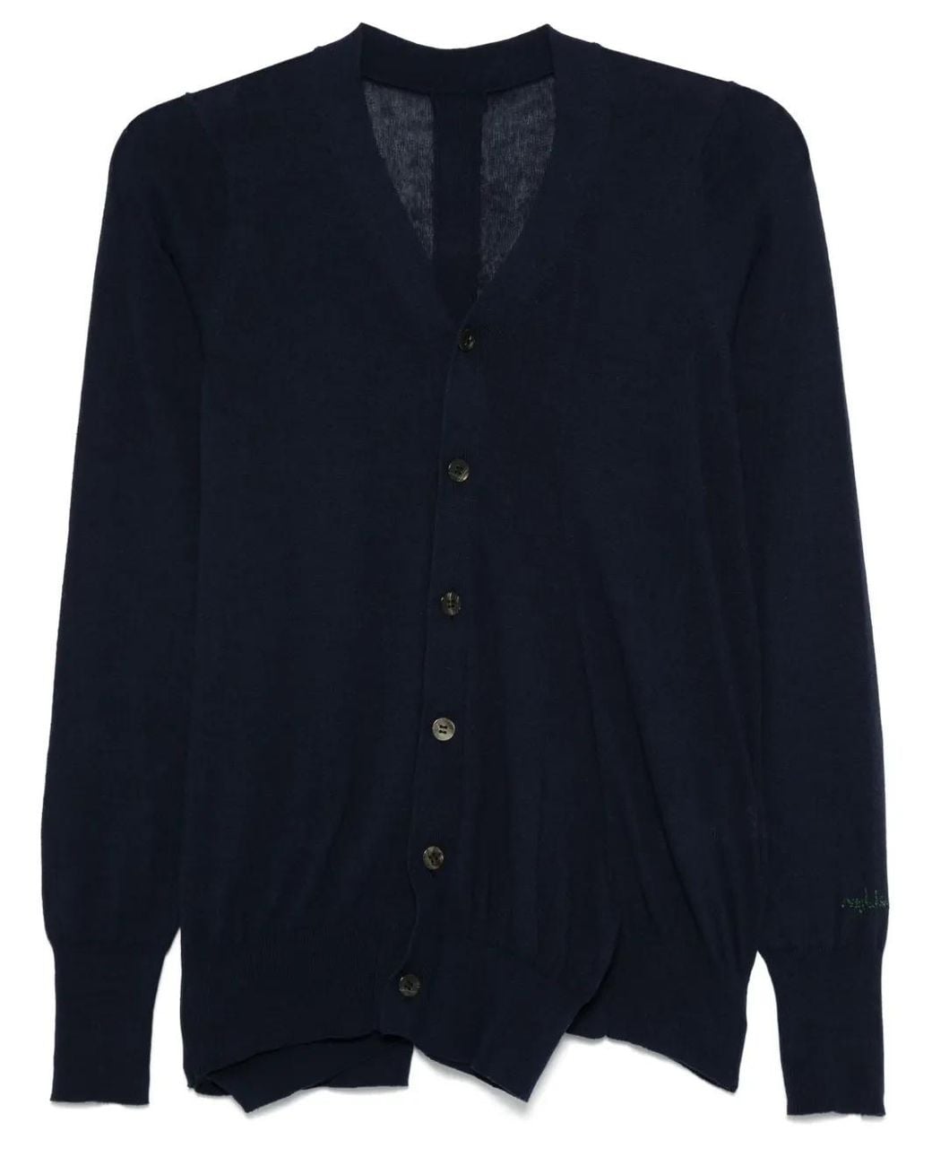 Yohji Yamamoto Blue V-Neck Cardigan