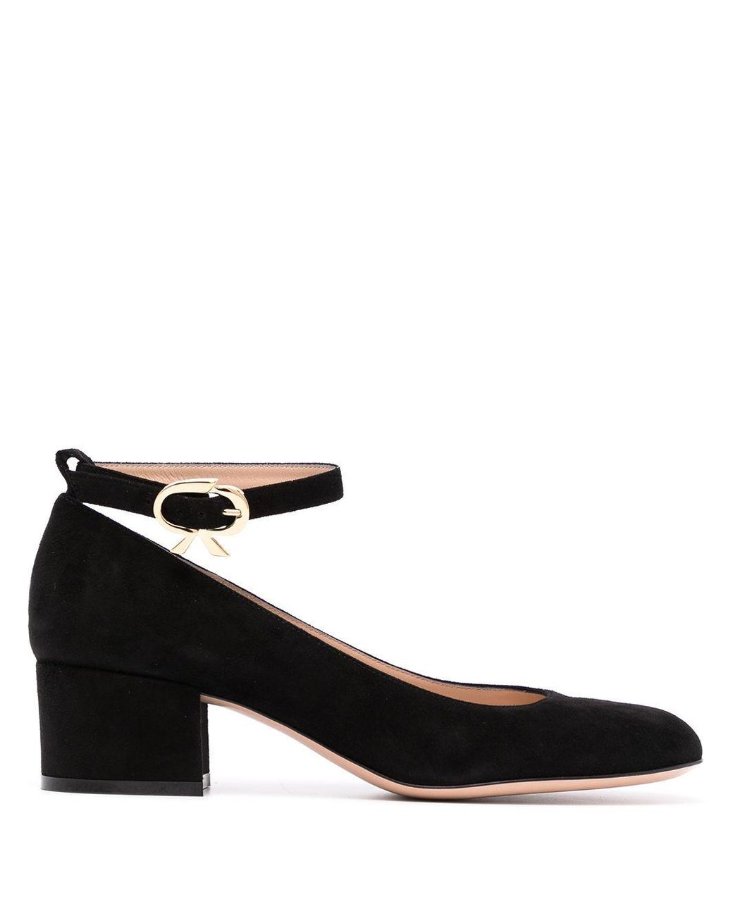 Gianvito Rossi Suede Mary Jane Pumps in Black - Lyst