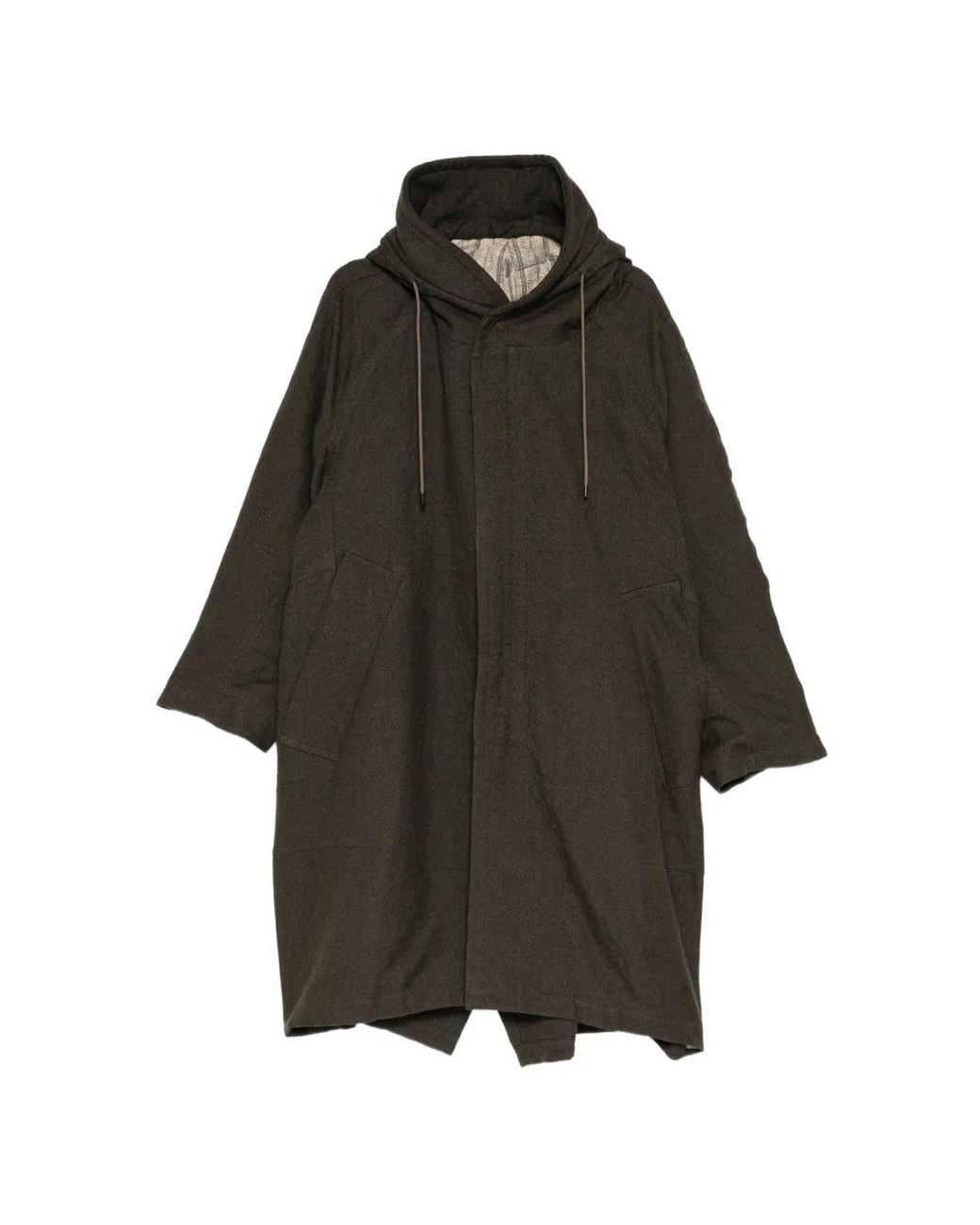 DEVOA Black Hooded Mods Coat for men