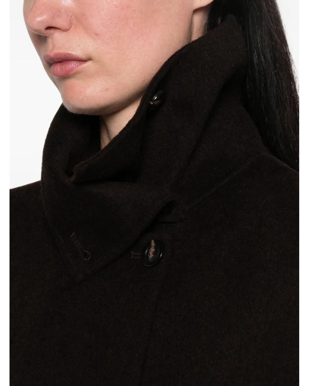 Soeur Black James Belted Button-Up Coat