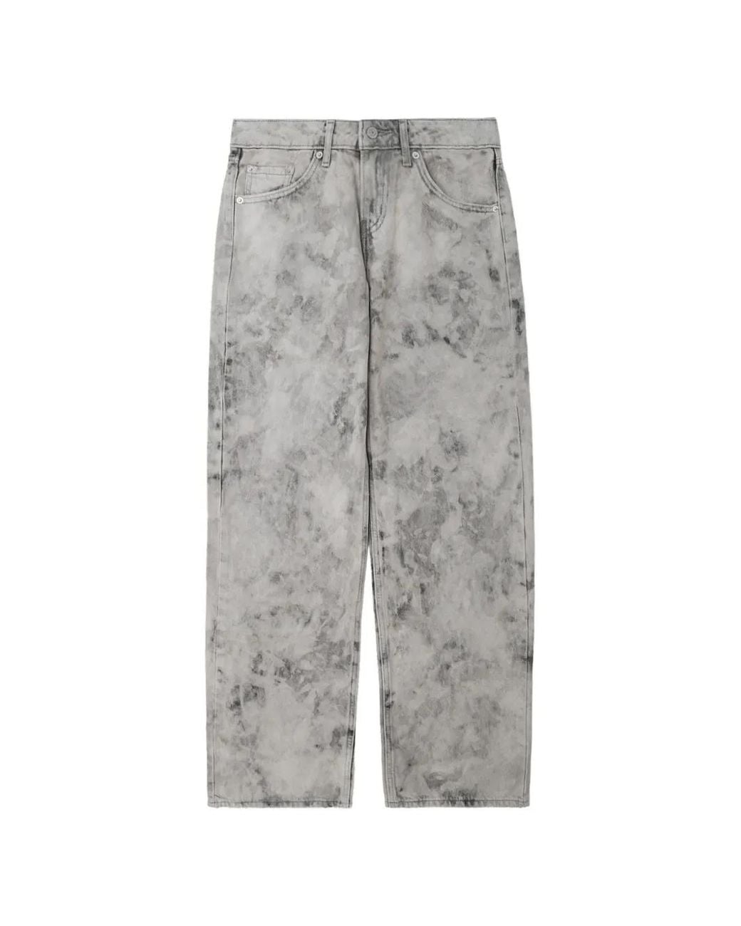Levi's Gray Acid-Wash Loose-Fit Jeans