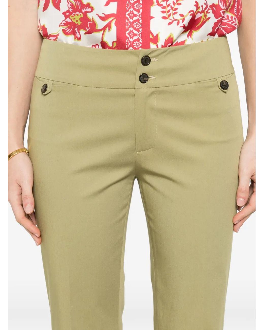 Etro Natural Buttoned Front-Pocket Trousers