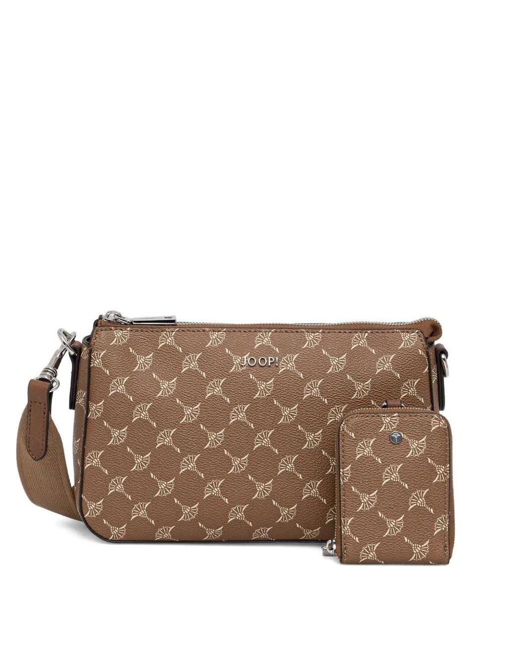 Joop! Brown Logo-Patterned Cross-Body Bag