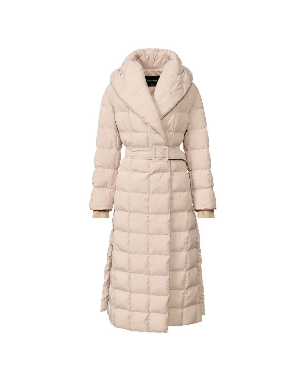 Fabiana Filippi Natural Quilted Belted Coat