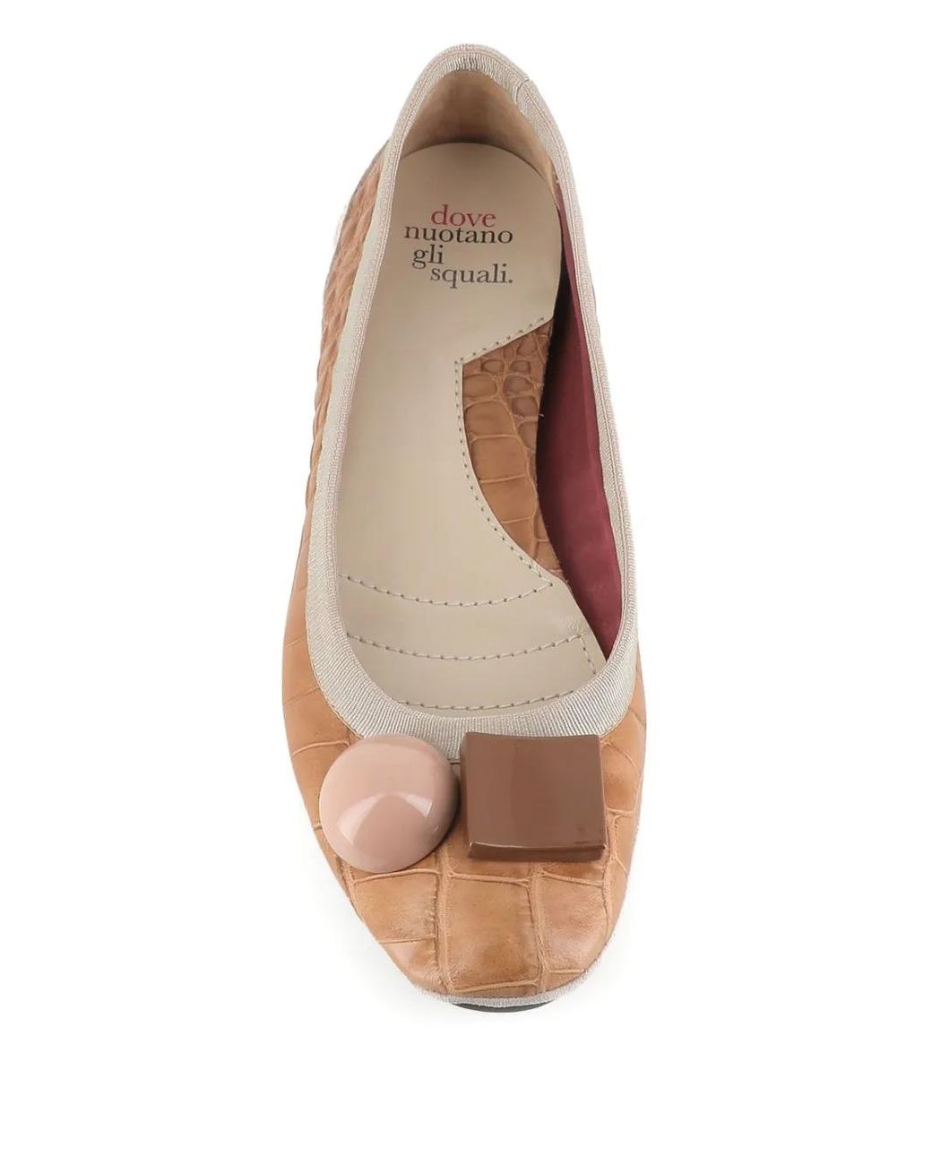 Dove Nuotano Gli Squali Brown Becky Ballerina Shoes