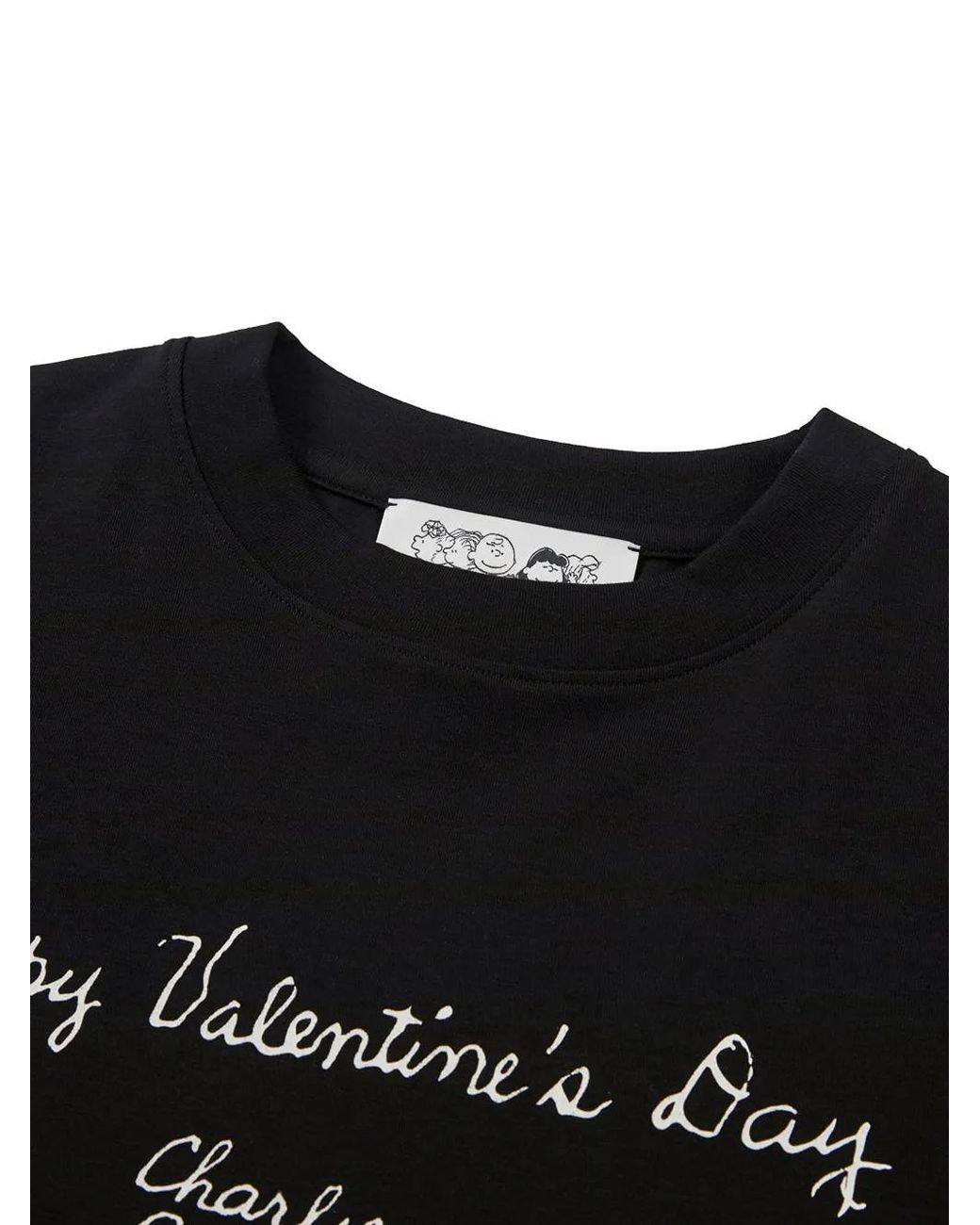MARGE SHERWOOD Black X Peanuts Lettering-Print T-Shirt