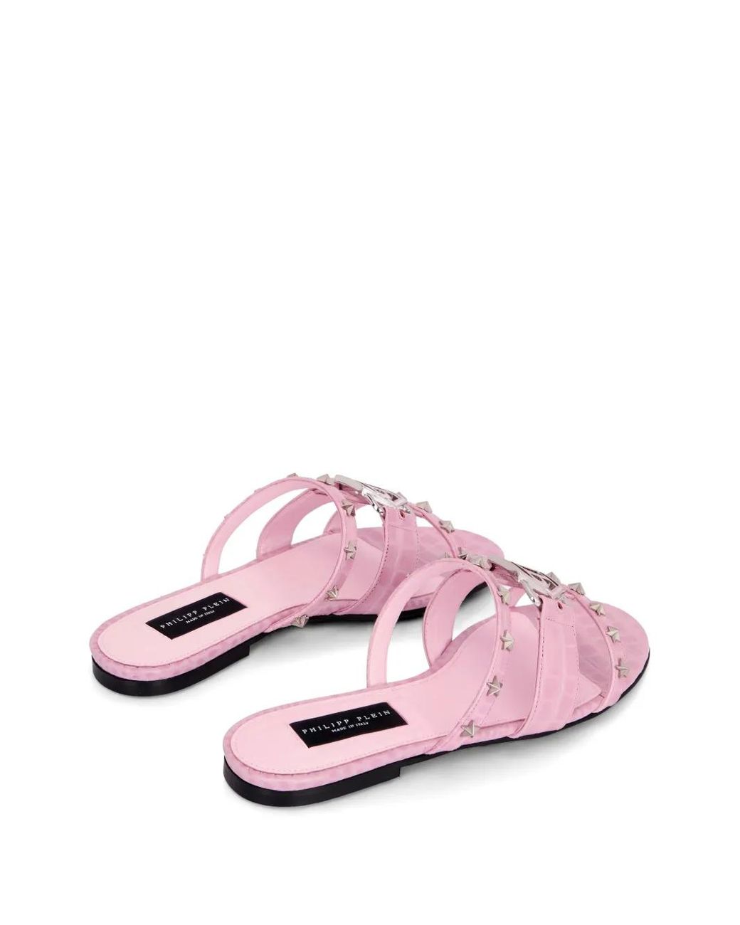 Philipp Plein Pink Cocco Print Sandals