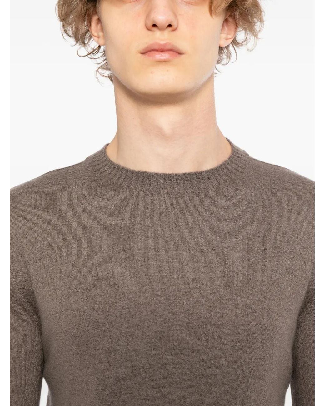 Rick Owens Brown Cropped Biker Jumpers for men