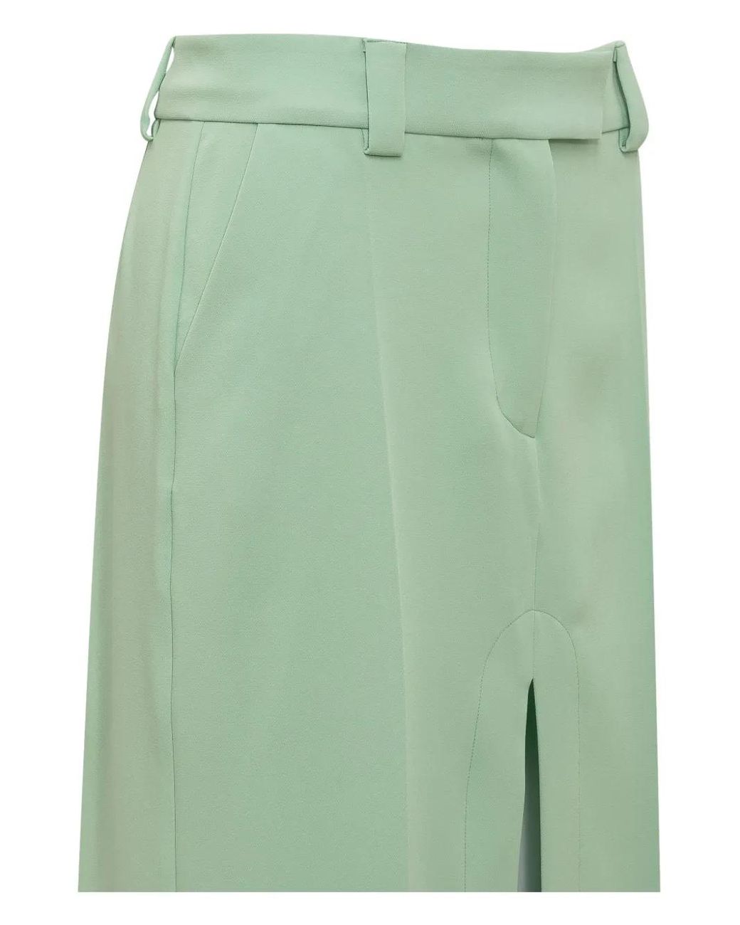 ALESSANDRO VIGILANTE Green Front-Slit Skirt