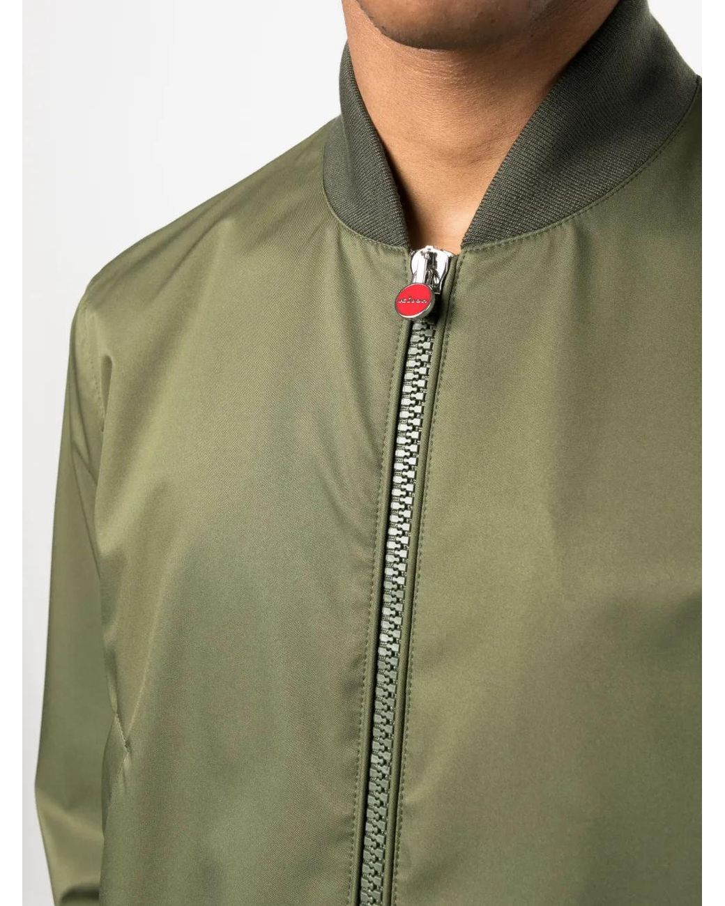 Kiton Green Zip-Up Bomber Jacket for men