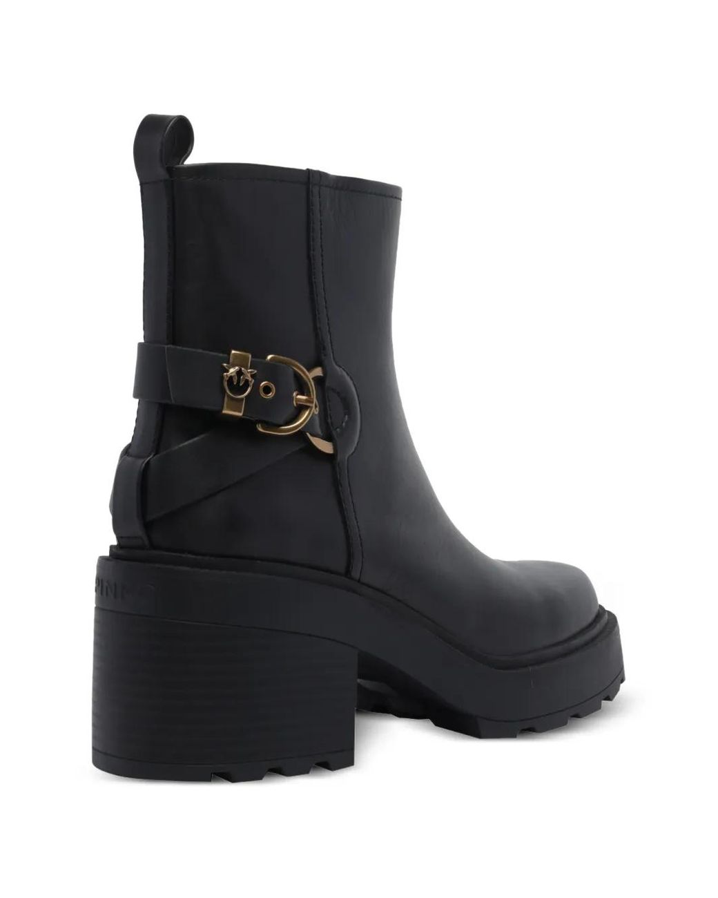 Pinko Black Altea Buckle-Strap Boots