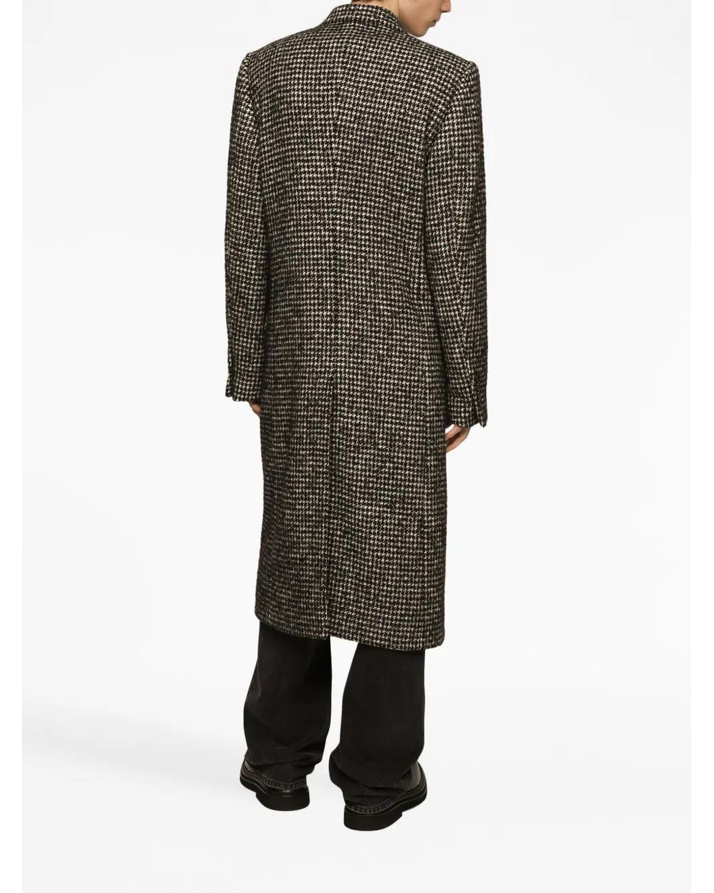 Dolce & Gabbana Multicolor Houndstooth Double-breasted Overcoat for men