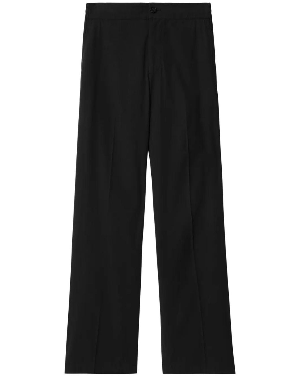 Burberry Black Pressed-Crease Cotton Trousers for men