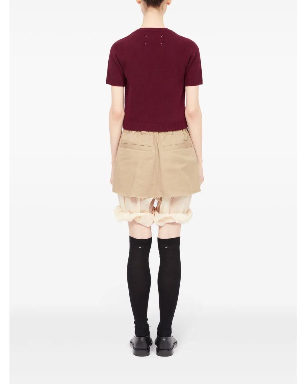 Maison Margiela Red Cropped Wool Top