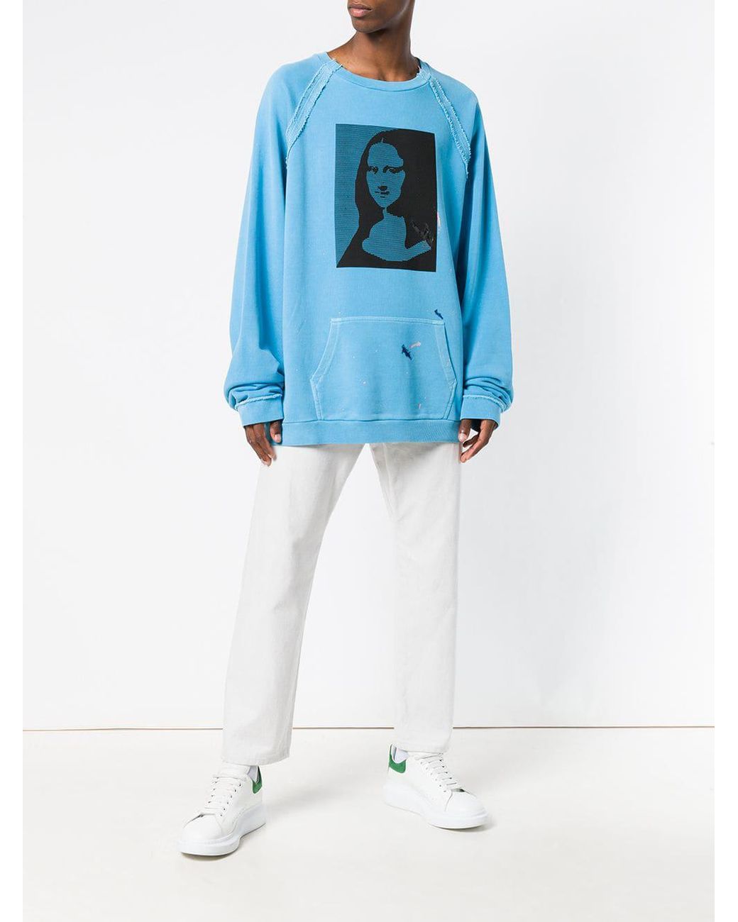 maison margiela mona lisa print sweatshirt