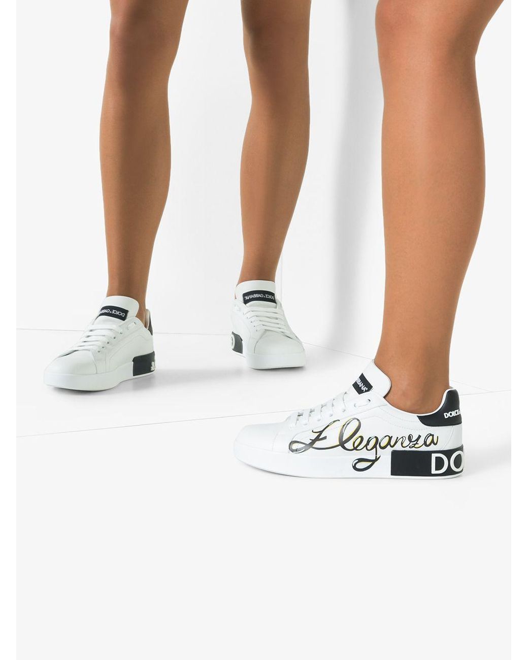 dolce & gabbana white red portofino sneakers