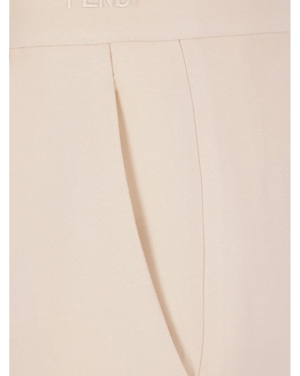 Fendi White Cuffed Trousers
