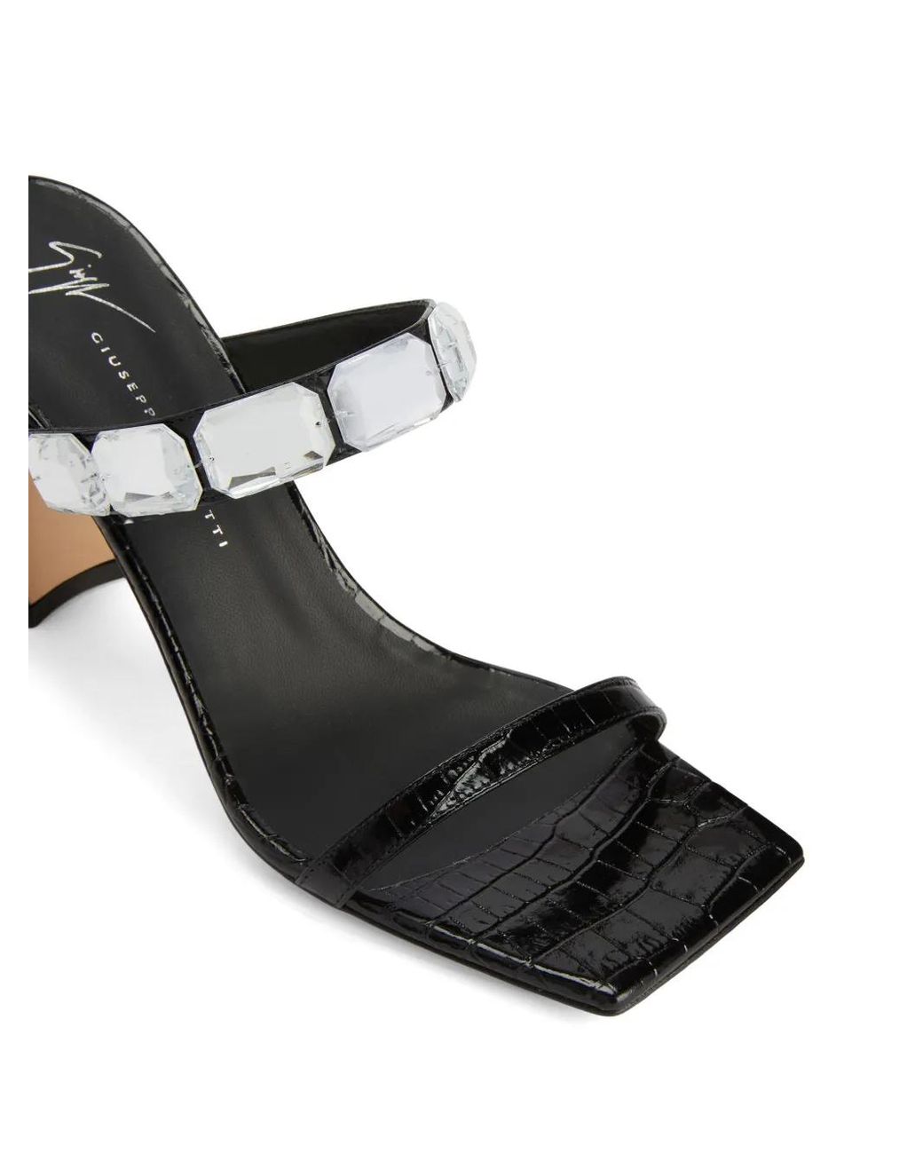 Giuseppe Zanotti Black Flaminia 85Mm Square-Toe Sandals