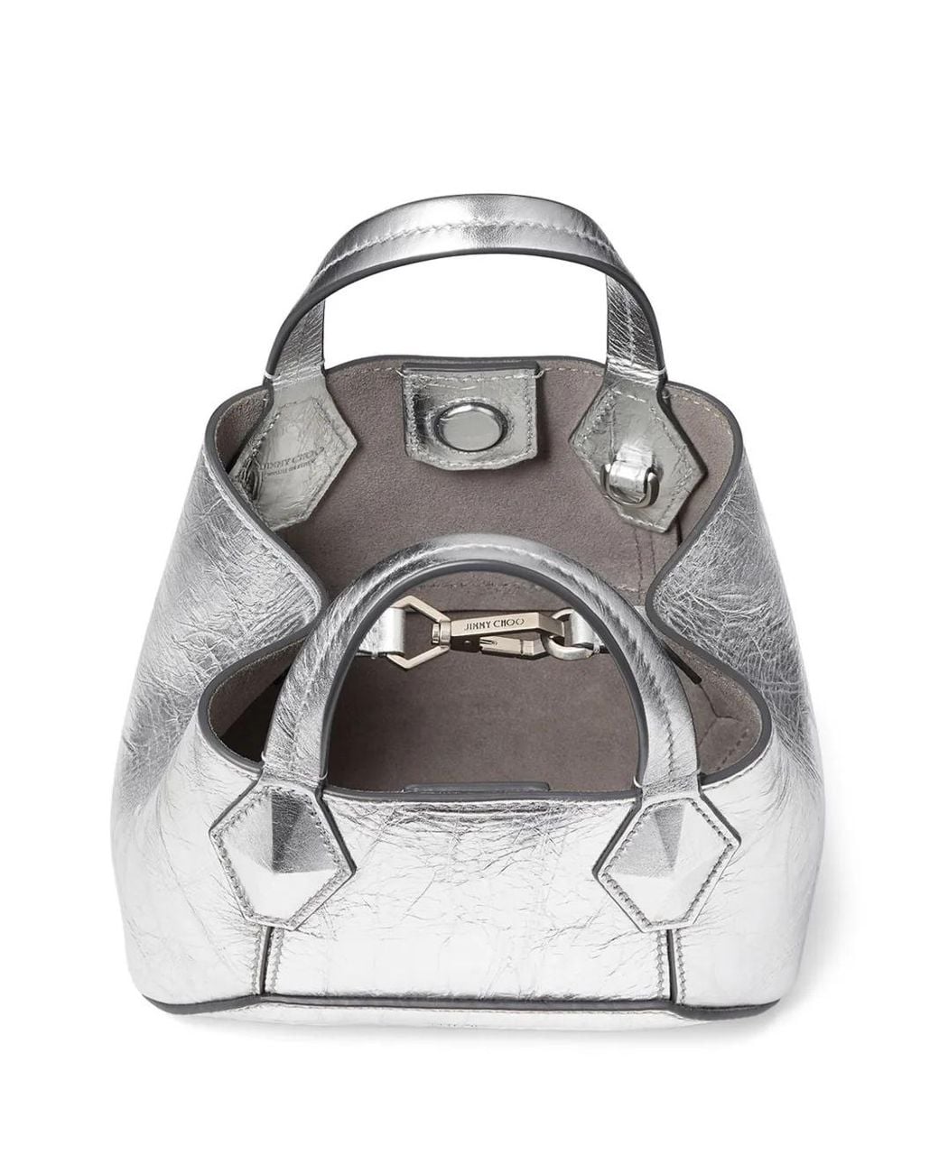 Jimmy Choo Metallic Xs Diamond Tote Bag