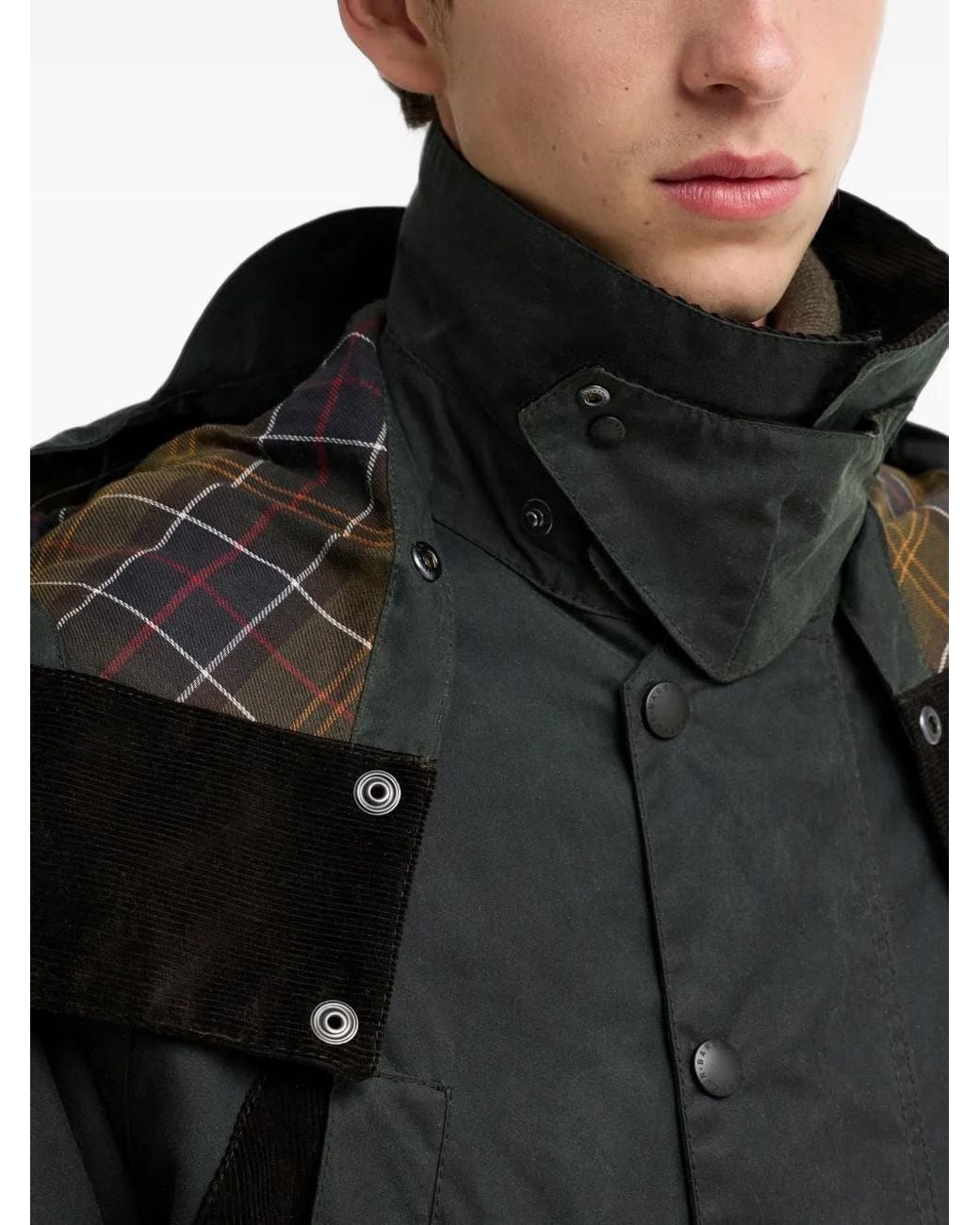 Barbour Black Waxed-Cotton Hooded Jacket for men