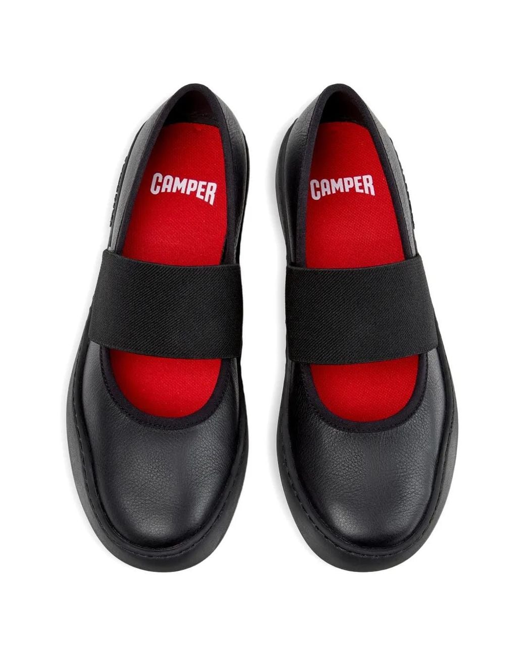Camper White Peu Touring Elasticated-Strap Ballet Flats