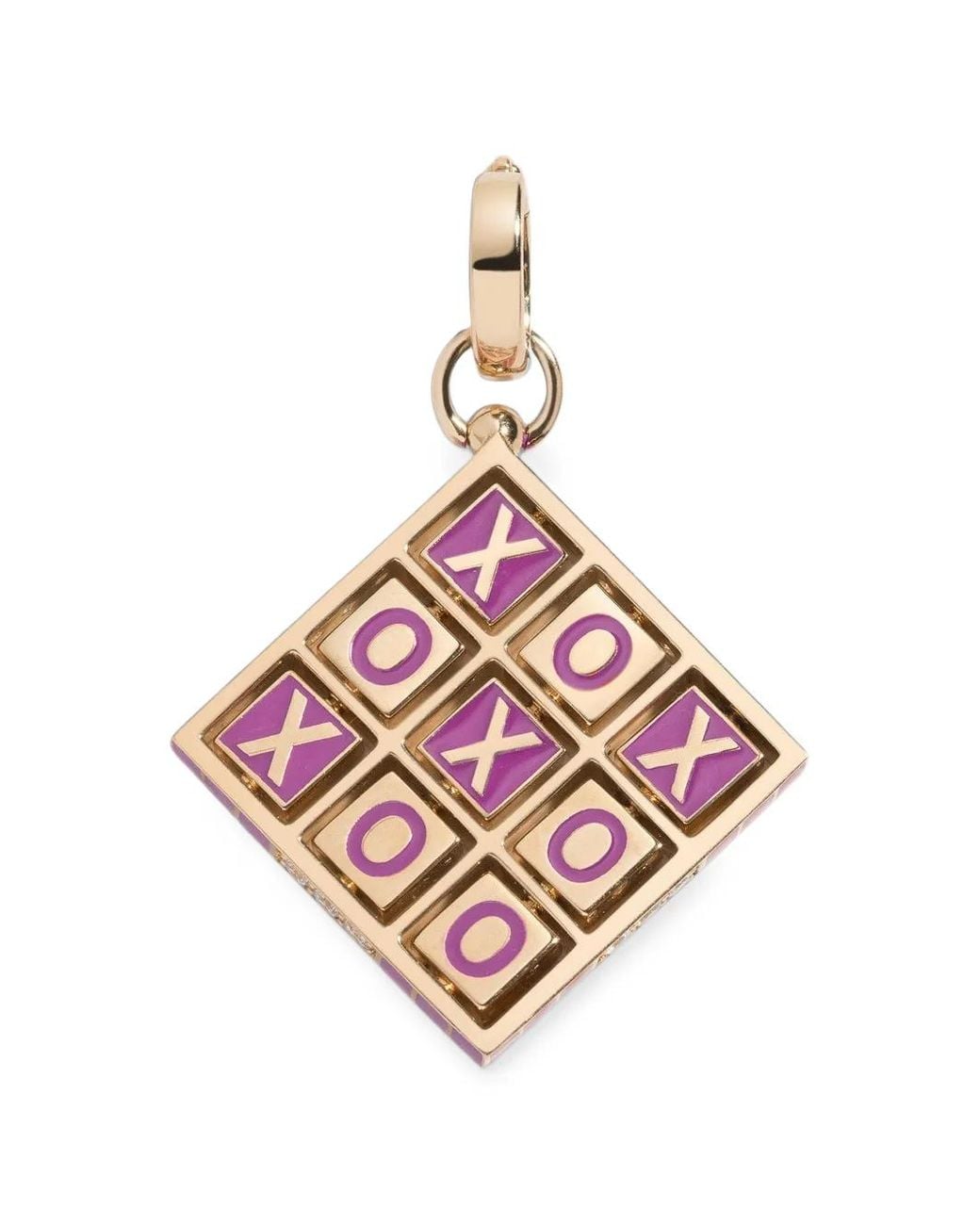 MINED+FOUND Pink Xoxo Diamond Enamel Pendant