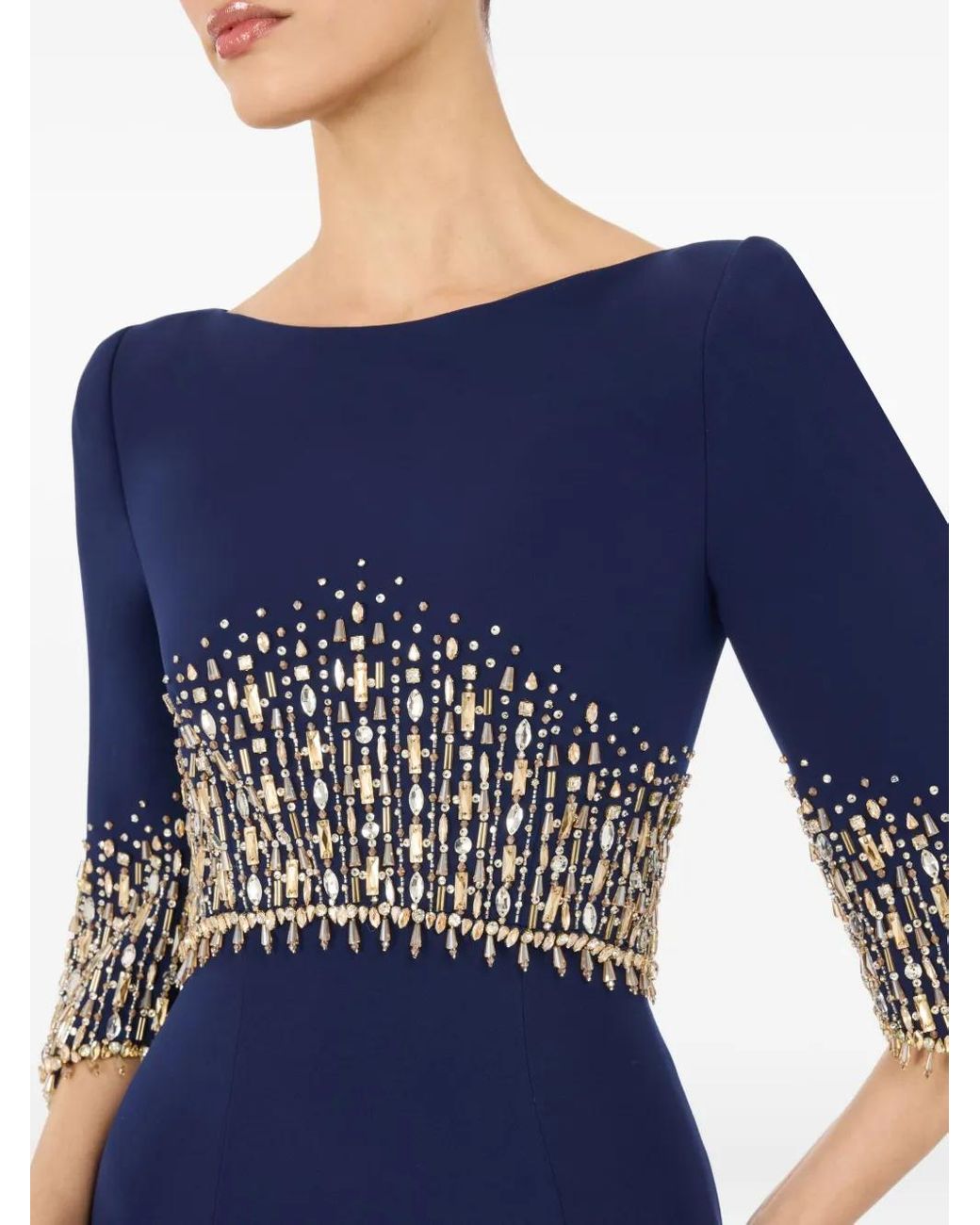 Jenny Packham Blue Electricia Embellished Maxi Dress