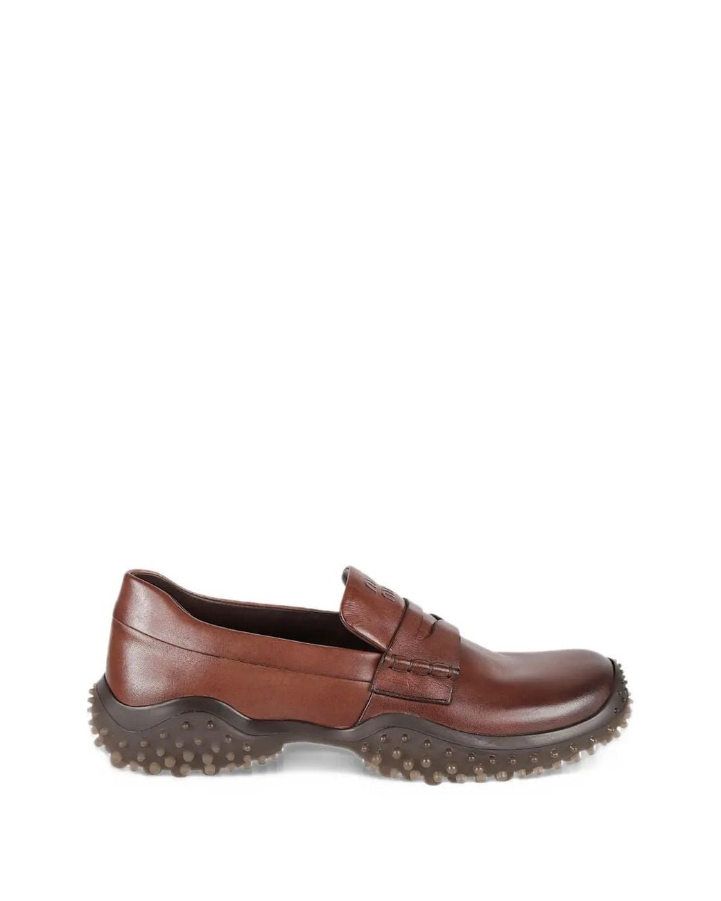 Miu Miu Brown Leather Loafers