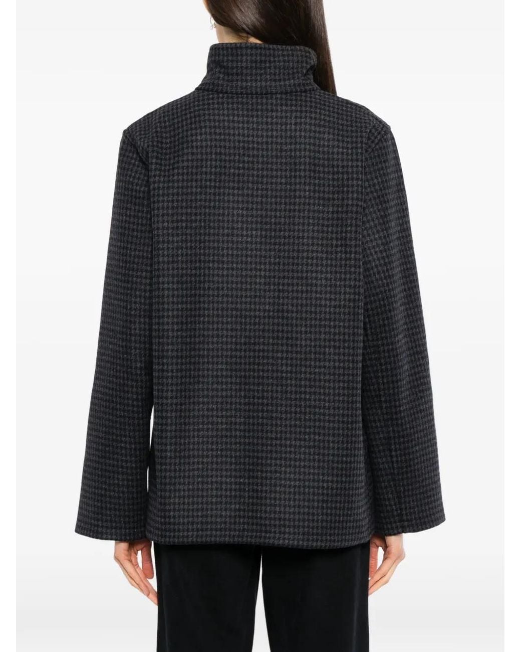 agnès b. Houndstooth-Pattern Jacket in Black | Lyst