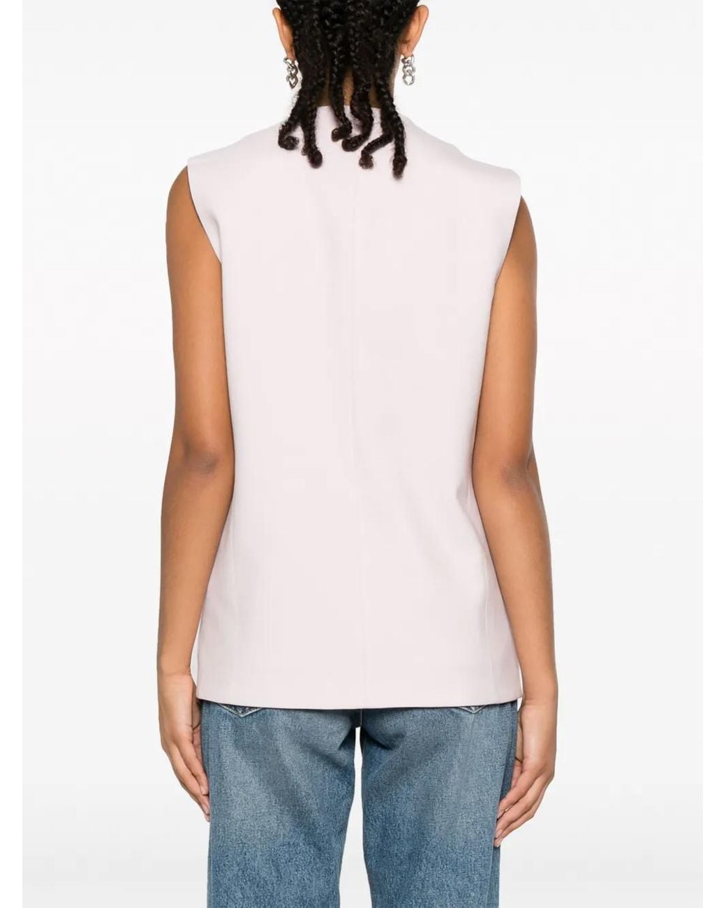 Chaleco Rosa De Lana Con Cierre De Botones, Mujer, Talla AMI de color Pink