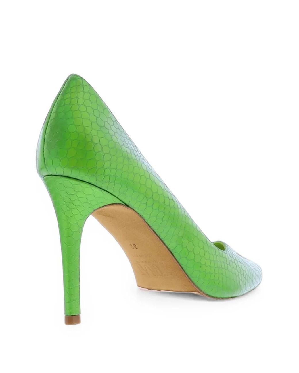 Toral Shoes Green Monaco Snakeskin-Effect Pointed-Toe Heeled Pumps