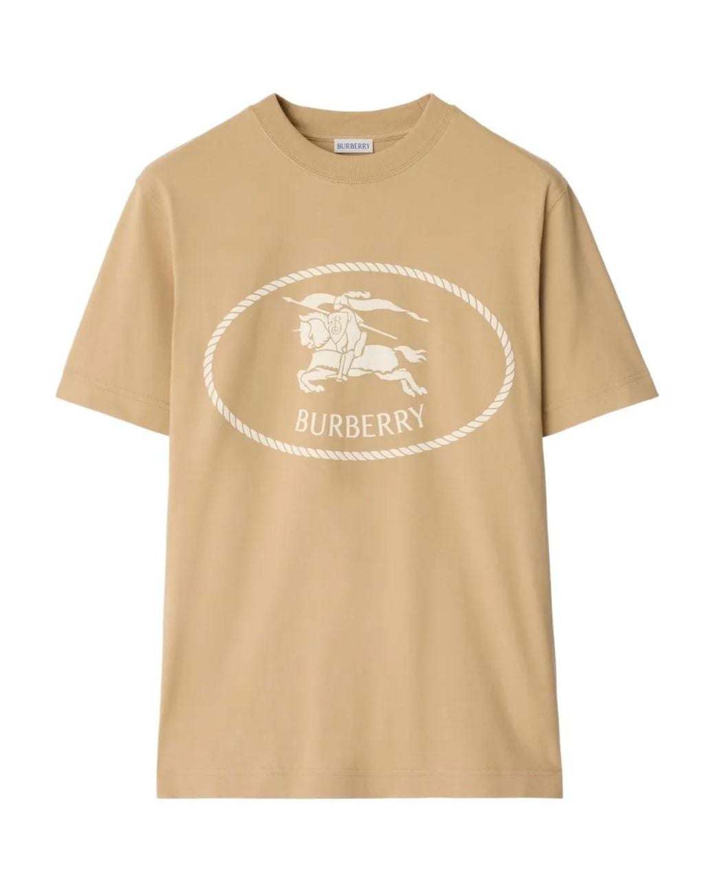 Burberry Natural Cotton Knight Stamp T-Shirt for men