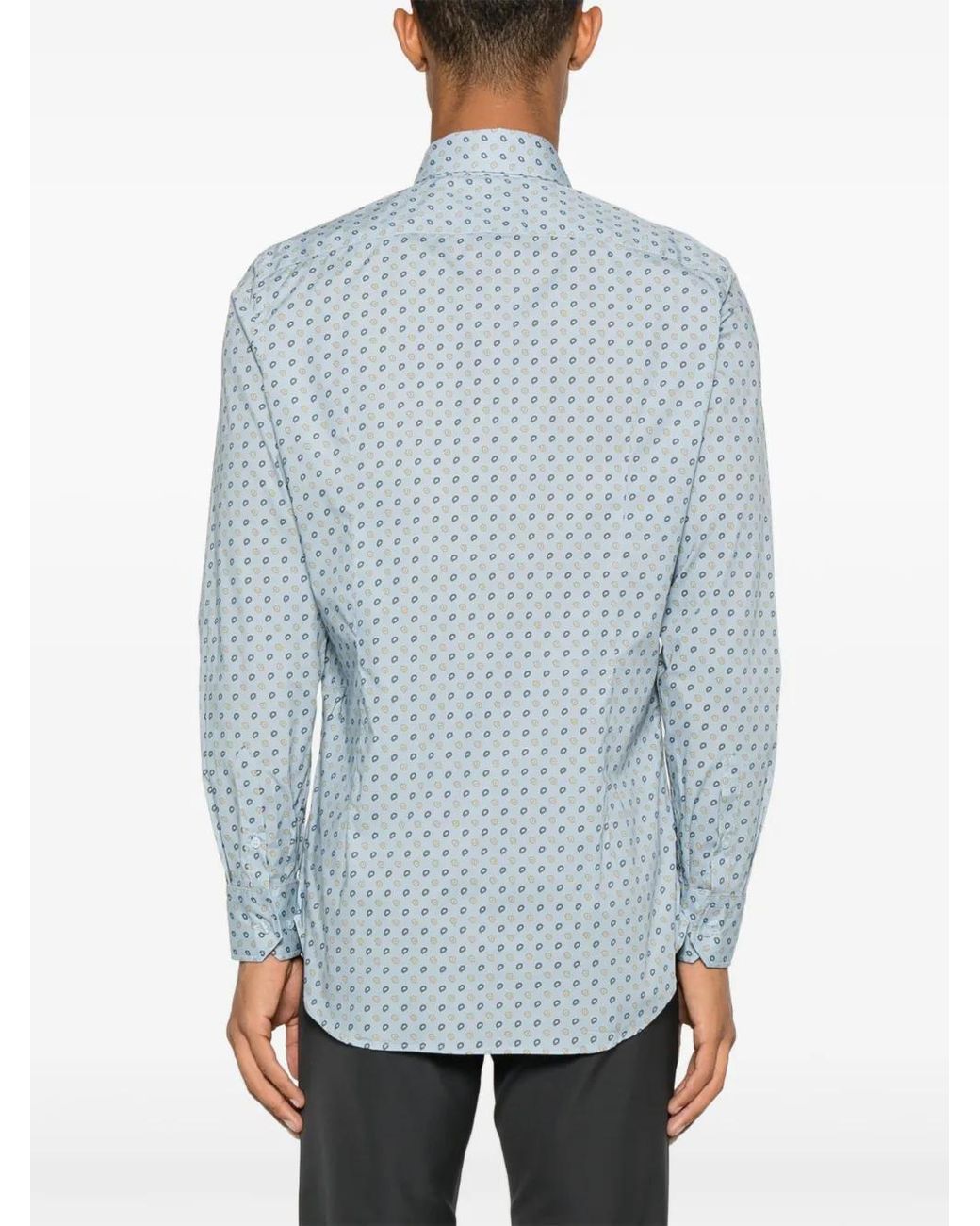 Etro Blue Paisley-Print Shirt for men